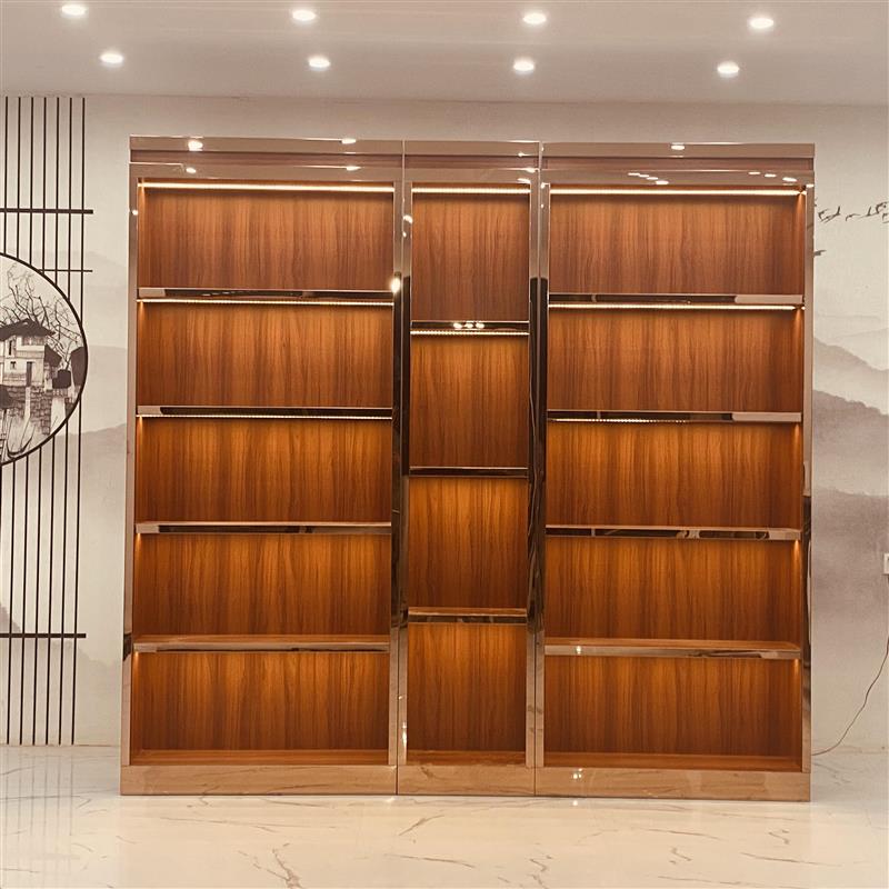 烟酒展示柜白酒直播背景柜海鲜干货礼盒陈列柜产品陈列柜货架组合