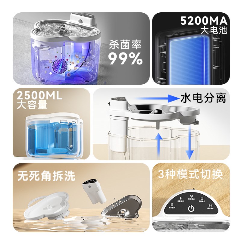 猫咪饮水机猫喝水宠物狗狗自动小猫饮水器不插电喝水器流动无线