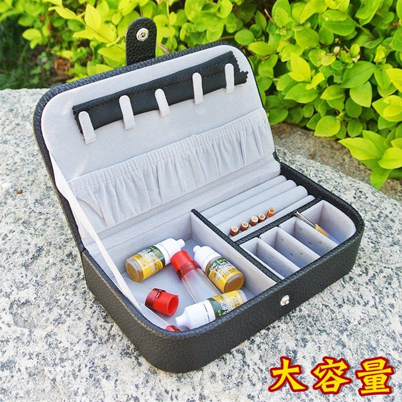 唢呐哨片盒皮面管子哨片盒子大容量乐器配件收纳盒可装长芯子