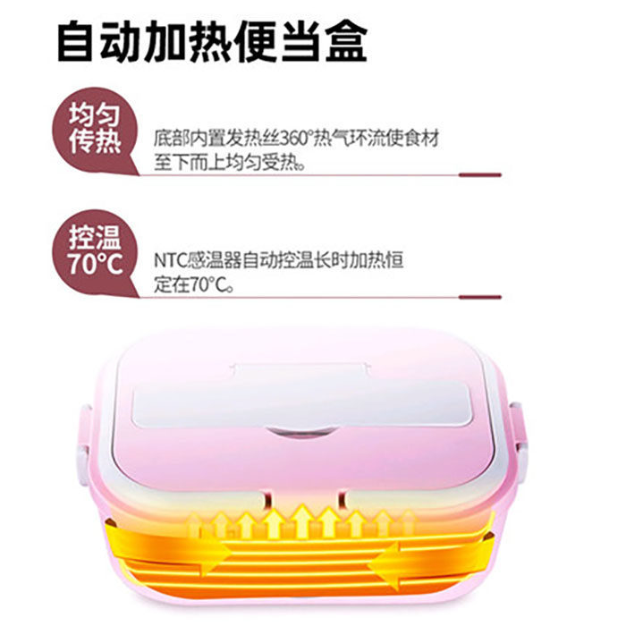 车载加热饭盒保温12V24V大货车用家用自热发热蒸煮热饭菜带饭神器