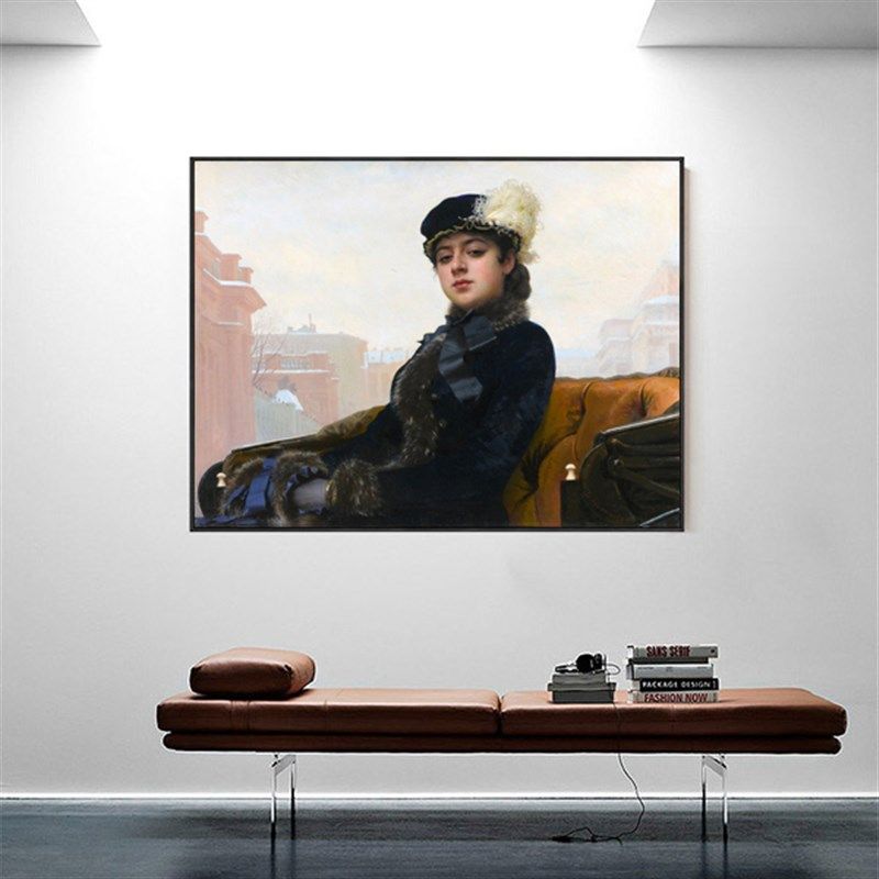 大仟印像无名女郎俄罗斯名画油画人物装饰画客厅玄关餐厅卧室挂画