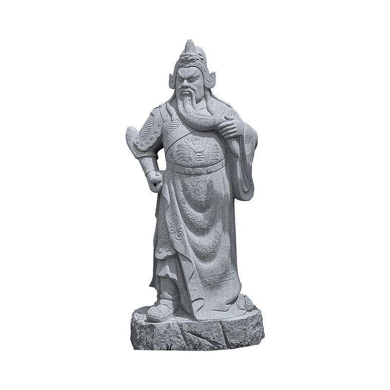 大型石雕关二爷雕塑寺庙关公石雕人物像花岗岩雕刻关公像定制加工