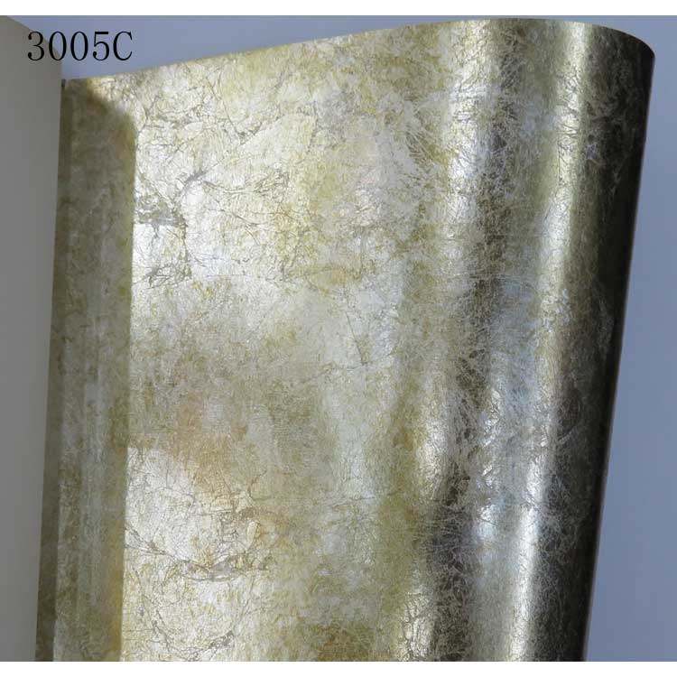 香槟银箔壁纸手工造金箔贴金墙纸酒店抓邹做旧天花金银色吊顶背景