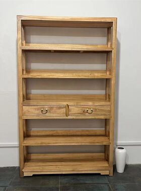 纯实木全香樟木书架多层收纳展示茶叶架新中式书房家具客厅置物架