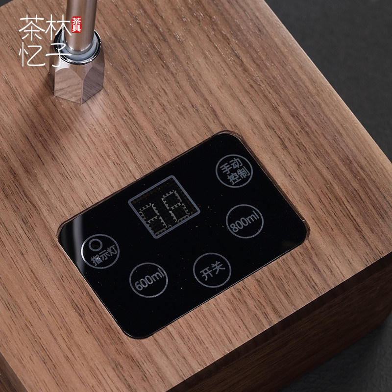 林子茶忆 桶装水抽水器无线实木上水器 家用电动充电式水泵吸水器