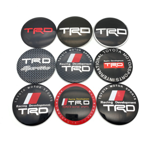 适用TRD轮毂盖贴标改装TRD轮毂中心盖金属装饰车贴铝标志56MM65MM