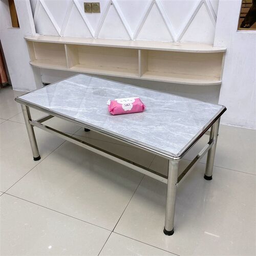 不锈钢北欧桌子架家用餐桌吃饭学习烤火摆摊四角圆弧设计防磕碰出