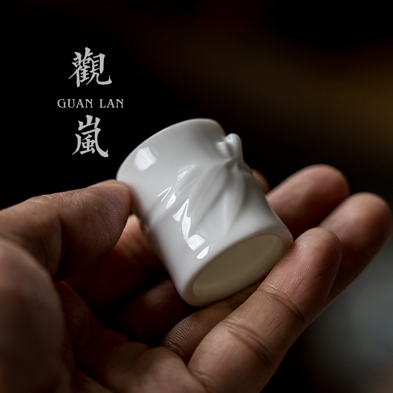 观岚 白瓷盖置陶瓷壶茶具盖托紫砂茶壶盖碗盖子配件功夫茶道零配