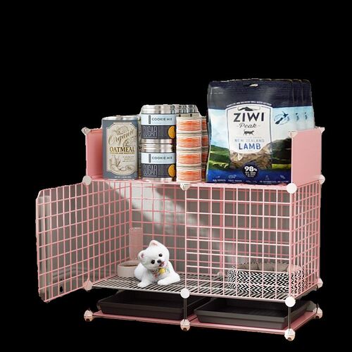 狗笼子猫狗宠物围栏带厕所分离家用小型犬专用别墅小屋加密铁狗窝
