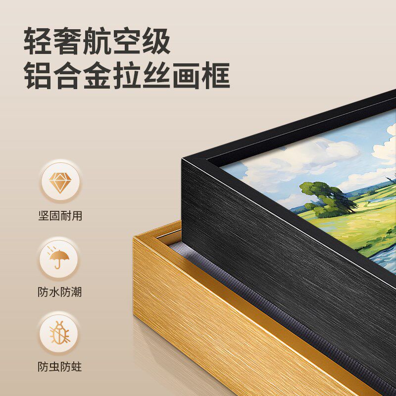 莫奈油画餐厅装饰画绿色风景饭厅餐桌背景墙挂画2024新款客厅壁画