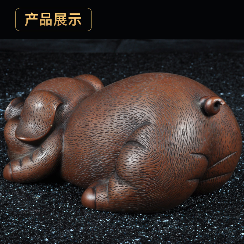 紫铜猪摆件生肖铜猪白日梦想梦猪创意摆设家居客厅酒柜卧室装饰品