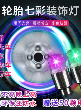 摩托车鬼火踏板轮胎灯汽车自行车轮毂灯七彩爆闪灯电动车气门嘴灯