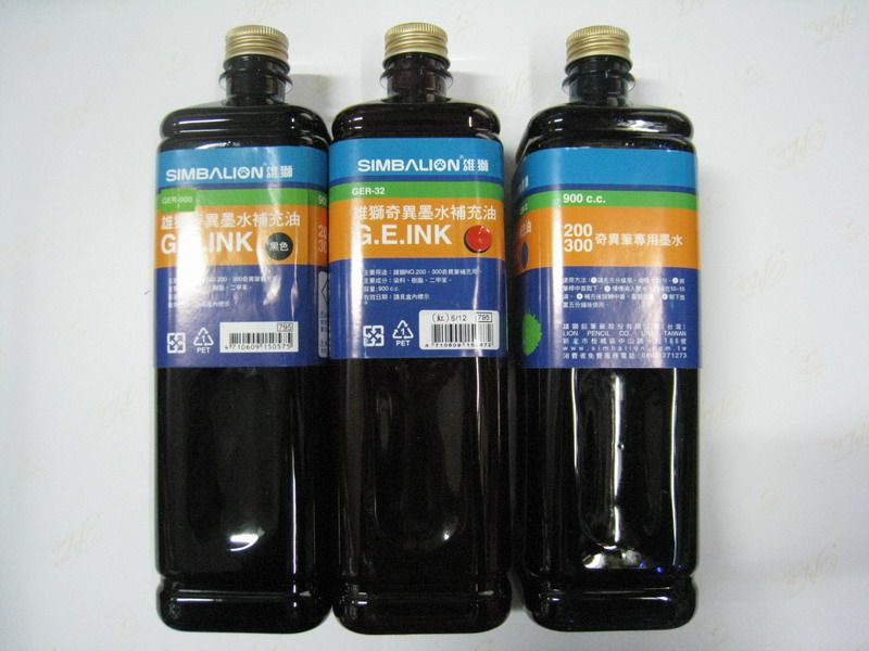 雄狮奇异笔补充油墨水900cc服装补色颜料专用油色差修补油墨 包邮
