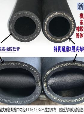 高压黑色夹布耐压橡胶管黑胶管防爆管软管大口径50mm防冻水管软管