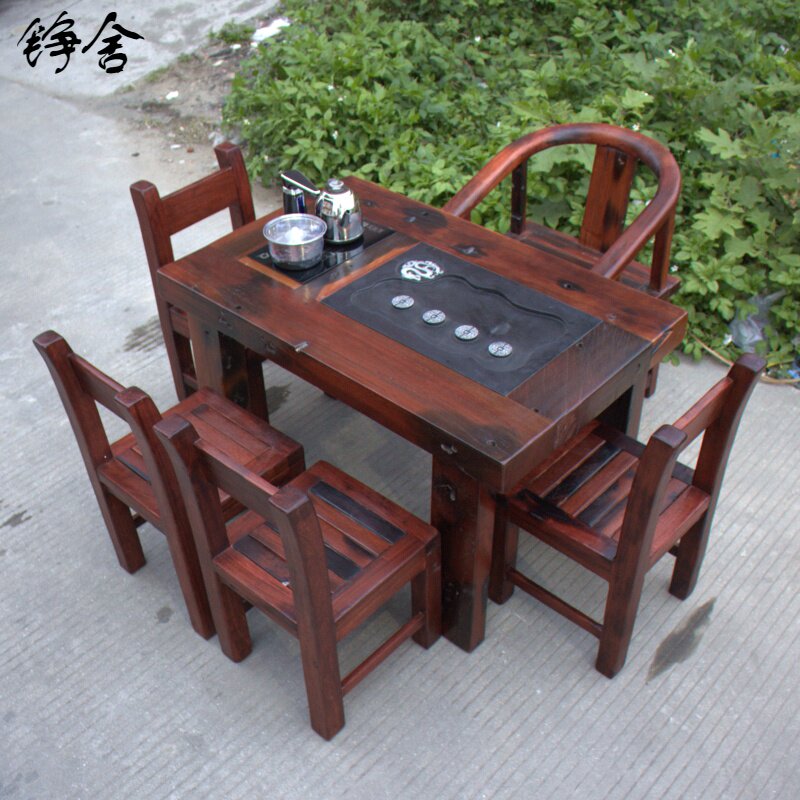 老船新款铮舍天津阳台小茶几实木家具迷你桌户外功夫茶桌客厅茶台