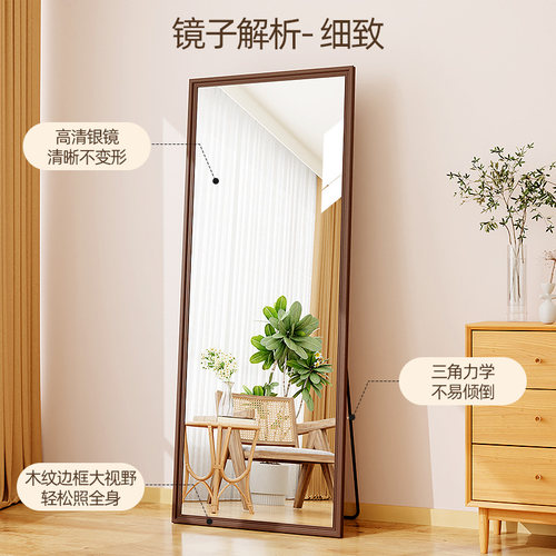 复古全身镜家用落地镜女生卧室挂墙穿衣镜中古高级感立体试衣镜子