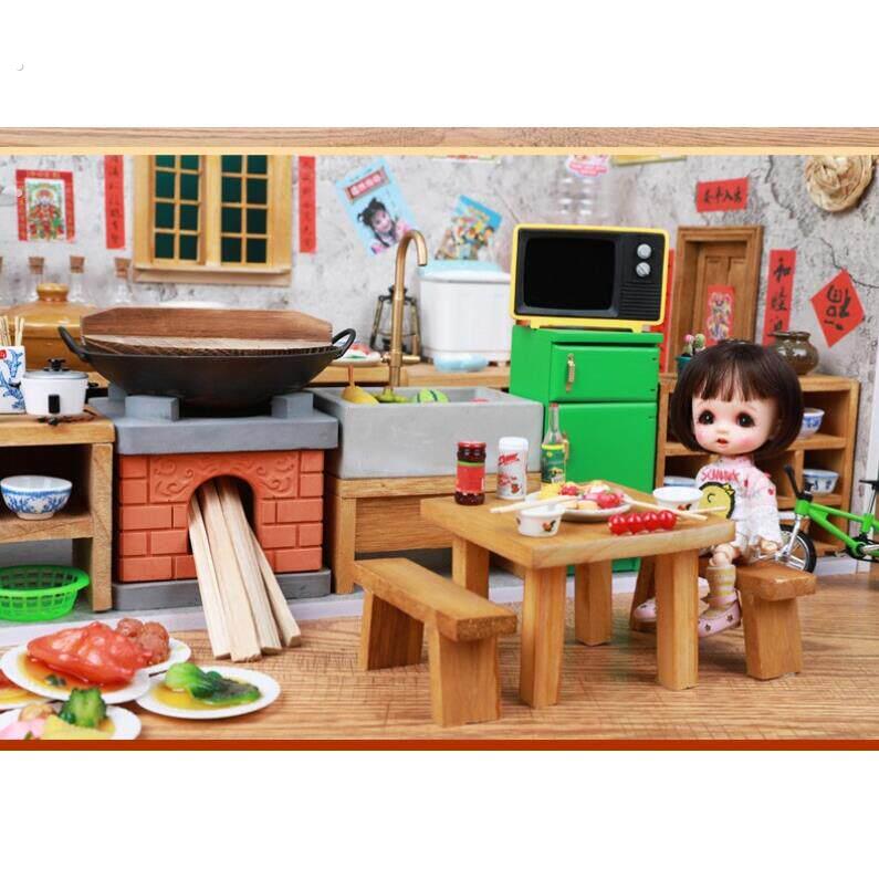 真煮可吃的电视机烹饪一套可做饭小房子迷你小厨房小型墙家俱小屋