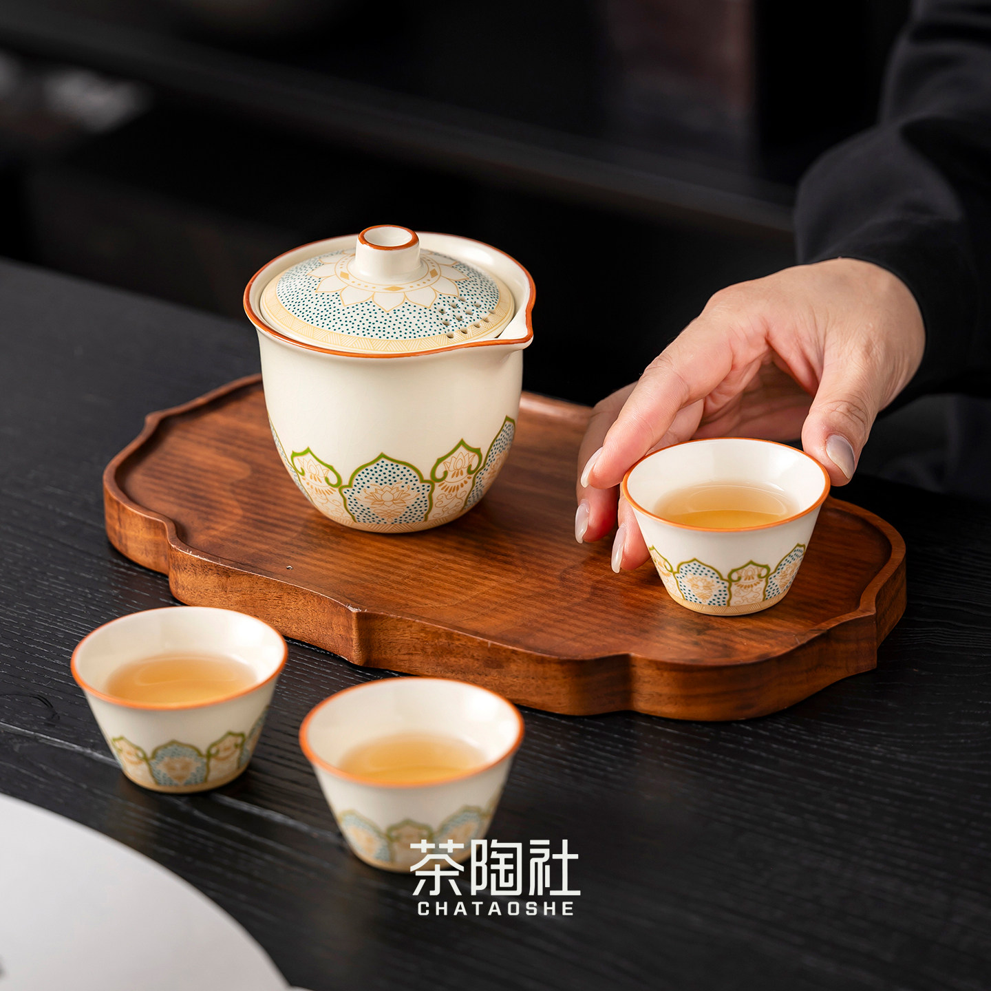 旅行茶具套装便携式快客杯户外图片