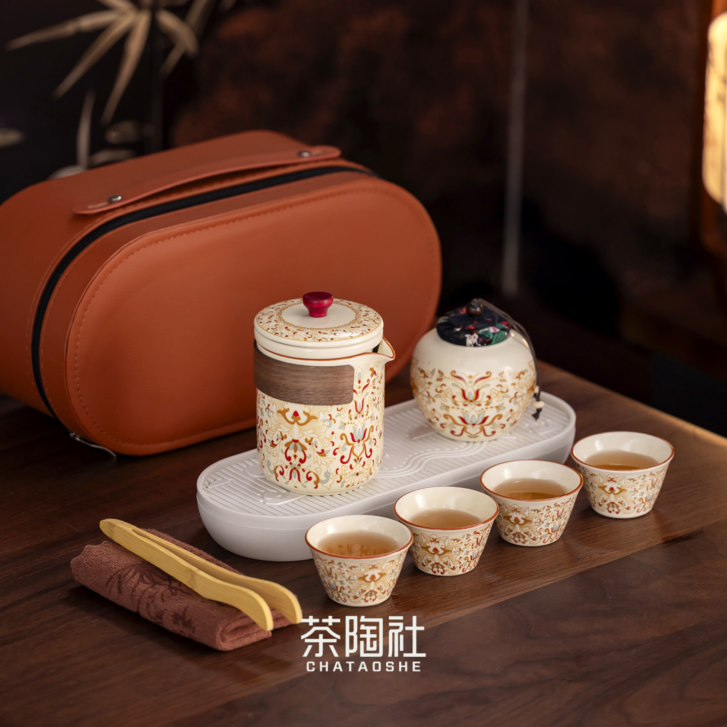 敦煌汝窑旅行功夫茶具套装户外图片