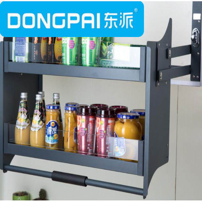 DONGPAI-厨卫升降收纳得吊柜厨房橱柜黑色铝合金升降机下拉篮