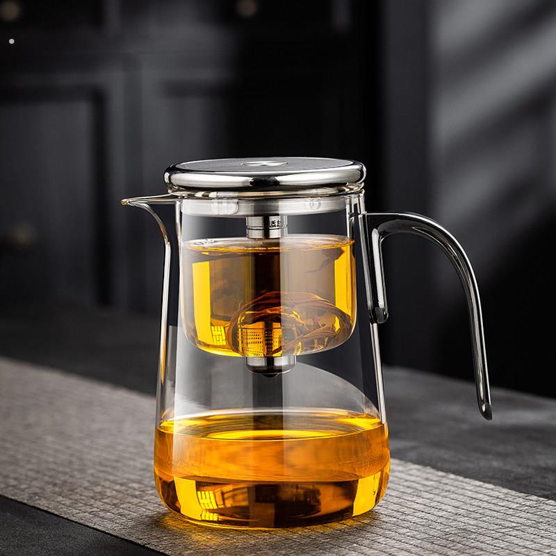 魔术茶壶杯玻璃泡一键茶水分离杯玻璃内胆耐高温大容量飘逸杯高档