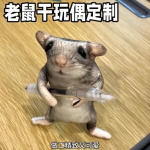 老鼠干玩偶彷真老鼠干挂件搞怪创意毛绒玩偶有骨架随意凹造型