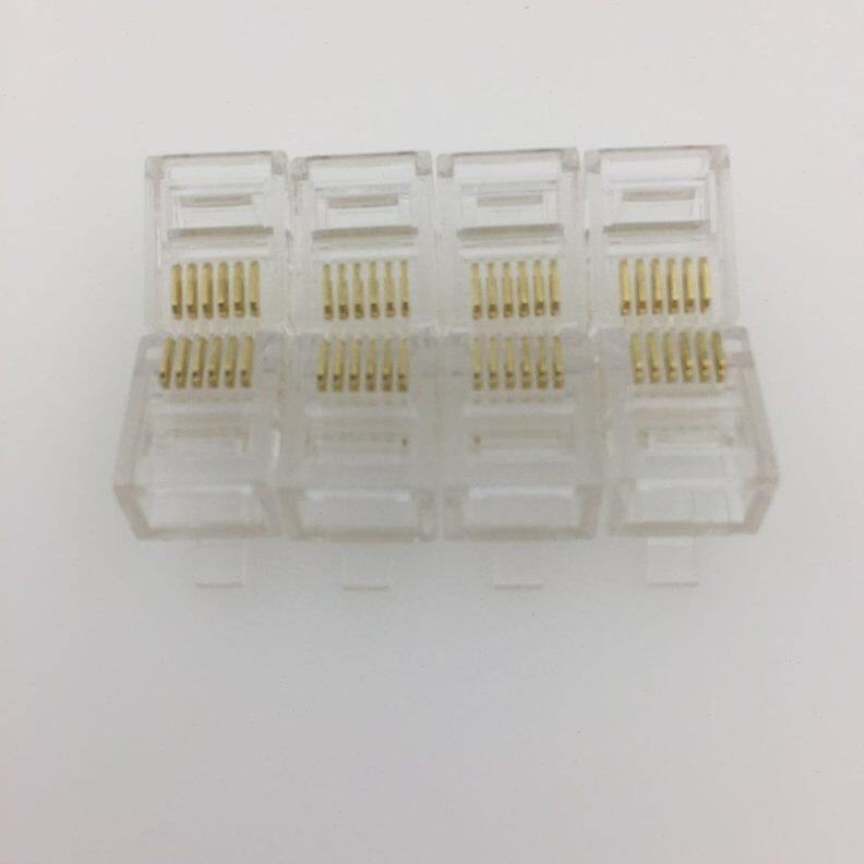 甄选工程级电话6P6C机器设备数控水晶头 六芯工控电话6芯铜芯