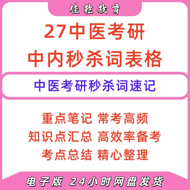 2027中医考研中内速记表格电子版