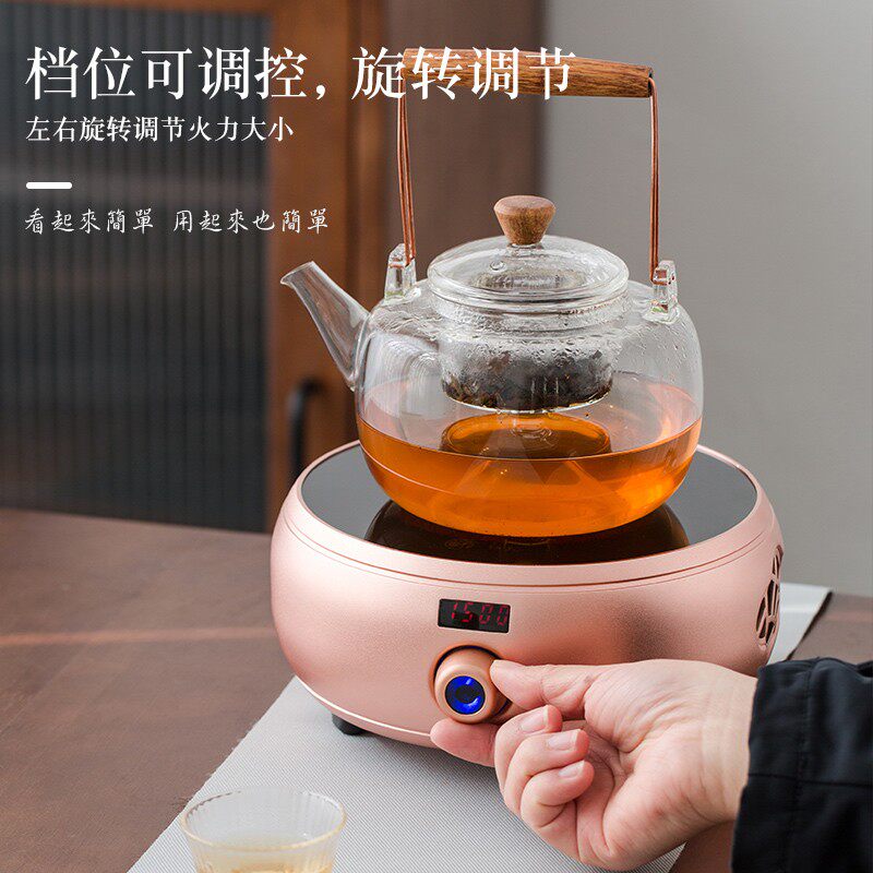弘龙煮茶器耐热玻璃提梁烧水壶功夫茶具小型电陶炉蒸茶壶套装家用