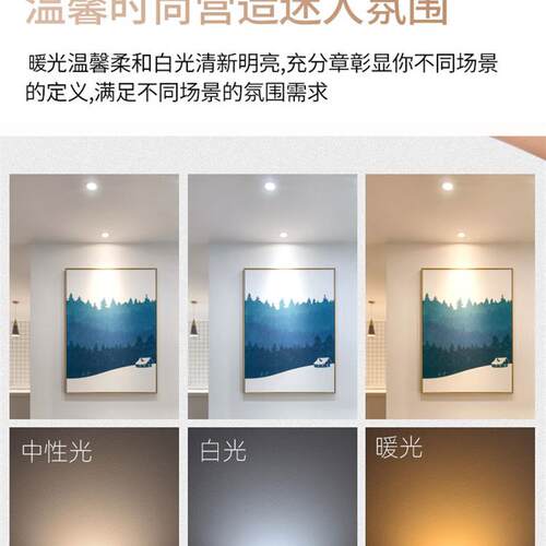 led筒灯2.5寸客厅5W开孔7公分7.5cm8厘米65 70 75 80mm天花孔灯