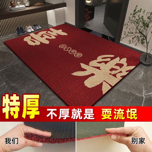 加厚地垫入户门外大门口进门脚垫免洗丝圈户外防滑可裁剪定制logo