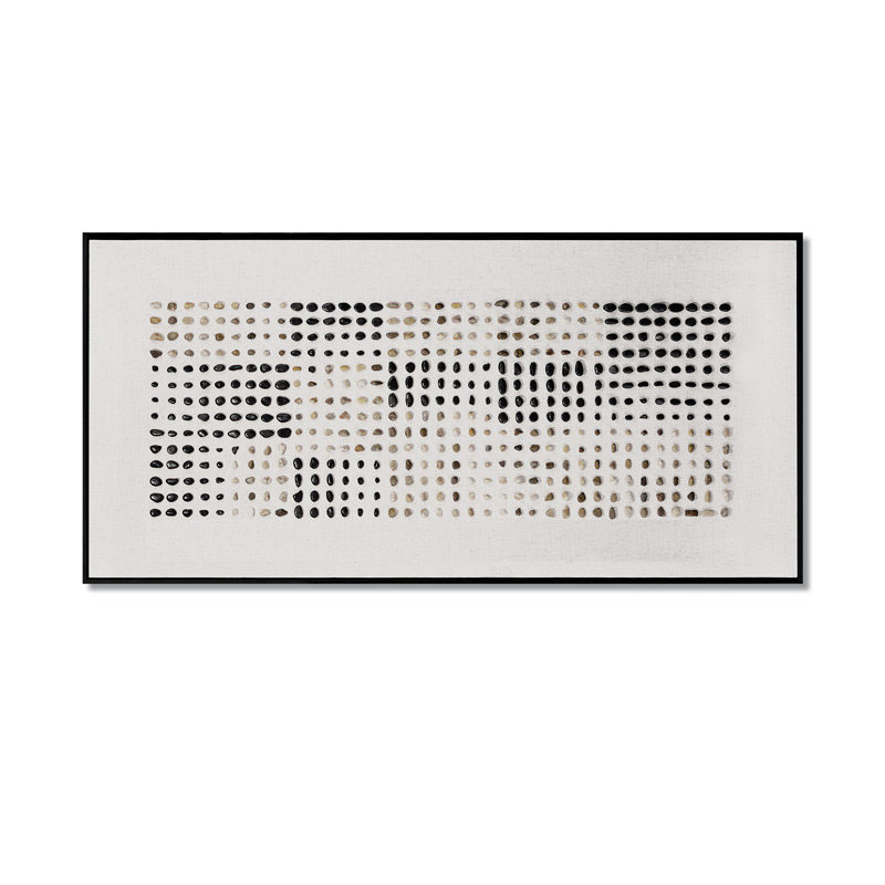 新中式禅意立体画客厅玄关装饰画民宿茶室手工石子壁画样板房挂画