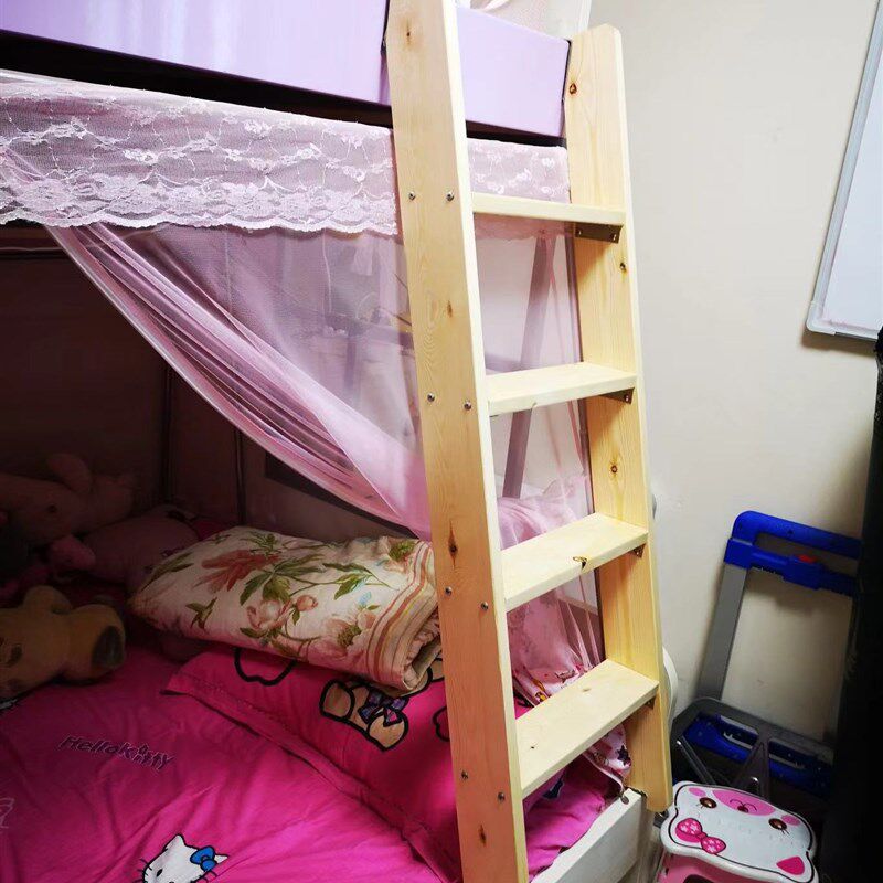 定制实木家用高低床爬梯儿童上下铺梯子双层床木梯子母床步梯单卖图片