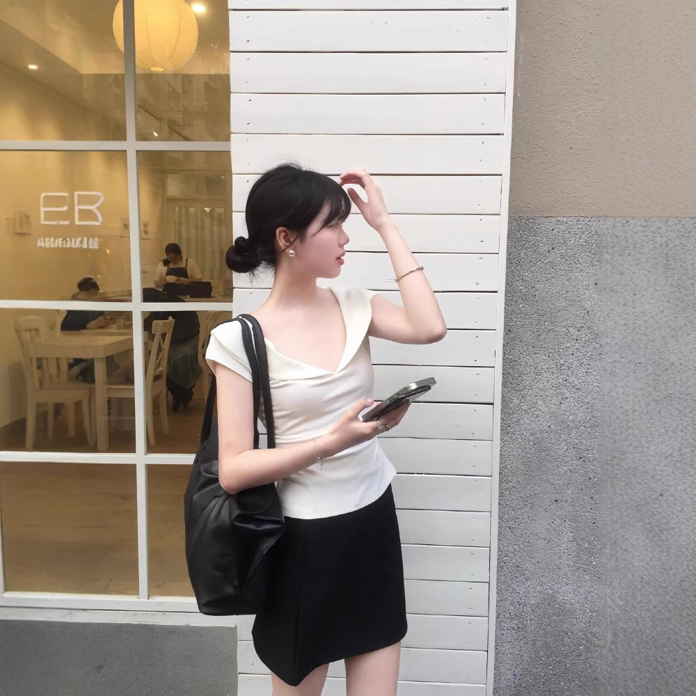 韩系白色短袖t恤女新款夏季小个