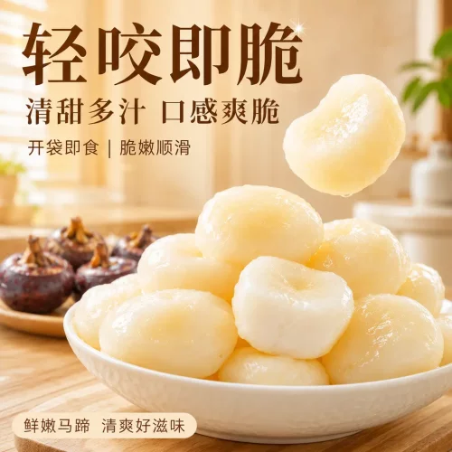 蜂蜜桂花脆马蹄轻甜脆爽开袋即食罐头荸荠解腻健康休闲小零食