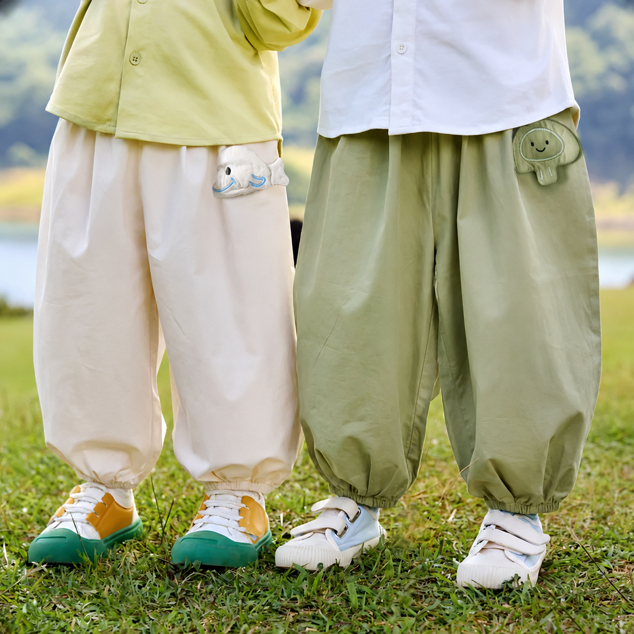 【热卖爆款】男童裤子春夏儿童长裤夏季宝宝灯笼裤新款女童纯棉