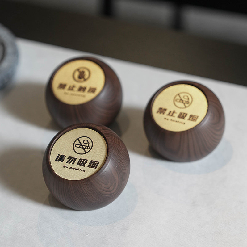 黄铜高档请勿吸烟桌面提示牌 立式酒店宾馆禁烟台牌禁止触摸抽烟
