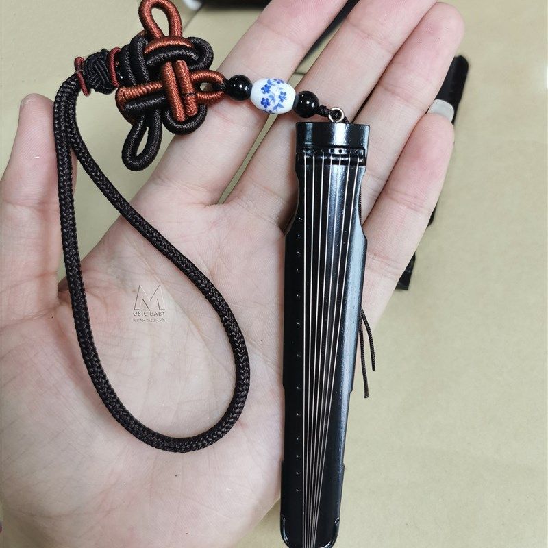 迷你古琴模型摆件檀木手工木蓝忘机陈情令琴笛挂件竹笛箫中国传统