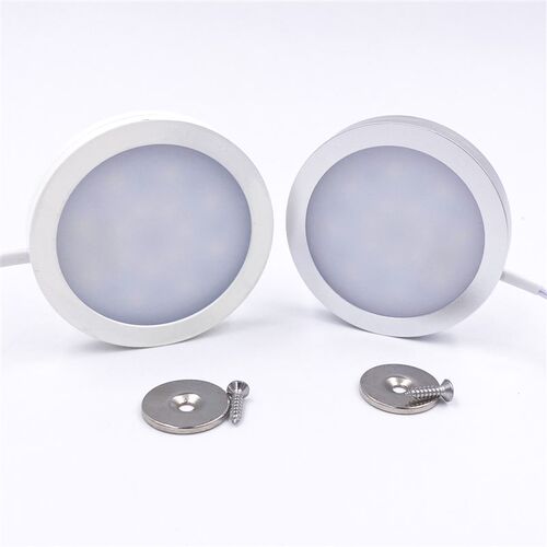 磁吸式超薄迷你12V/24V筒灯吸顶灯3W5W免钻孔整体橱柜展柜酒柜明