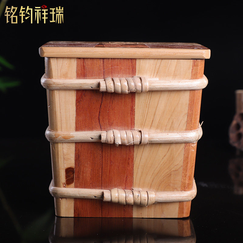 铭钧祥瑞/方形糌粑桶酸奶桶实木桶木质米桶米箱家用米缸面粉桶