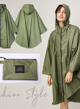 成人男女时尚斗篷雨衣加大码加长雨披骑车电动车全身防护背包胖子
