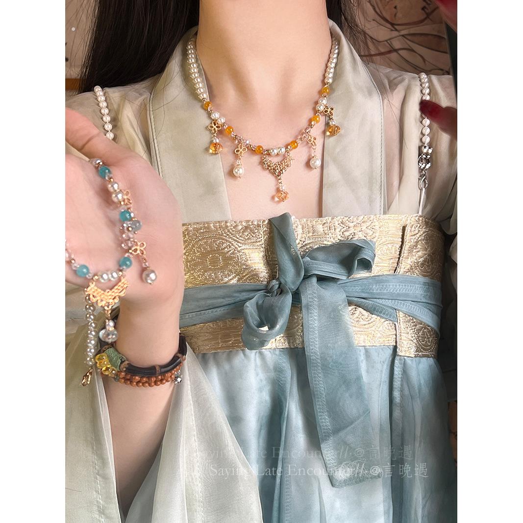［洛月］汉服璎珞珍珠项炼 炼 夏季新中式古风国风古装唐风旗袍配