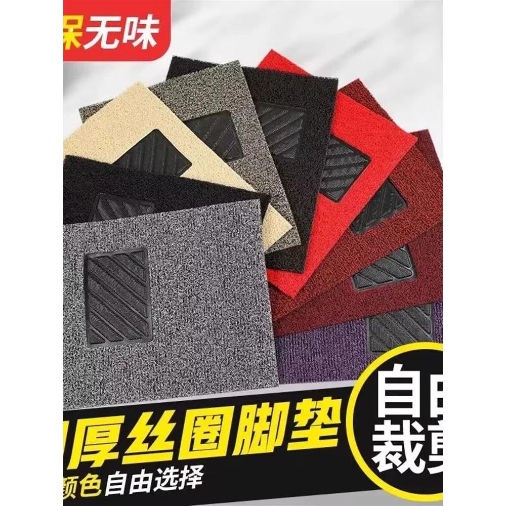 汽车丝圈脚垫通用易清洗车垫子地毯式脚踏垫可自由裁剪车地垫专用