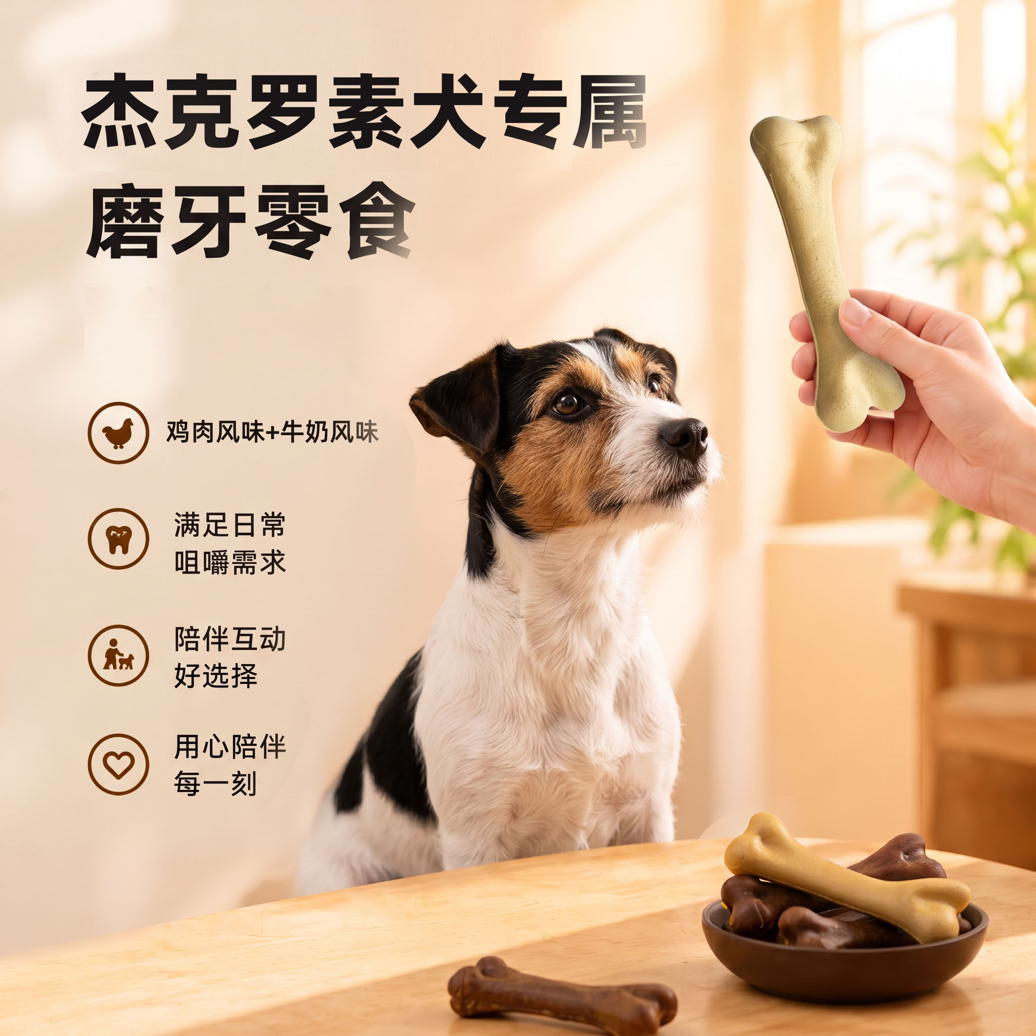 杰克罗素梗磨牙棒宠物狗幼犬成犬老年犬通用洁齿骨狗咬胶零食耐咬