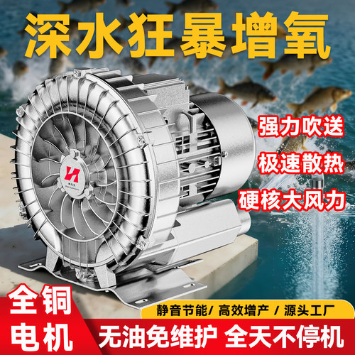 高压漩涡风机鱼池气泵池塘旋涡工业除尘大功率吸料鼓风机离心风机