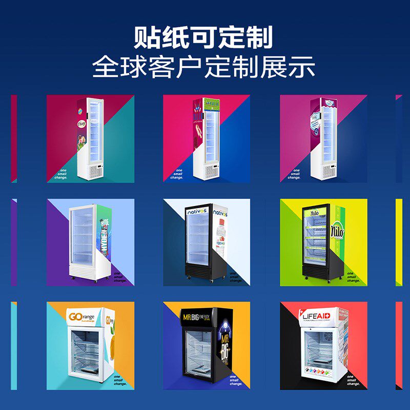 美时达冰淇淋柜雪糕柜立式冷冻柜透明商用小型冰箱单门冷冻展示柜