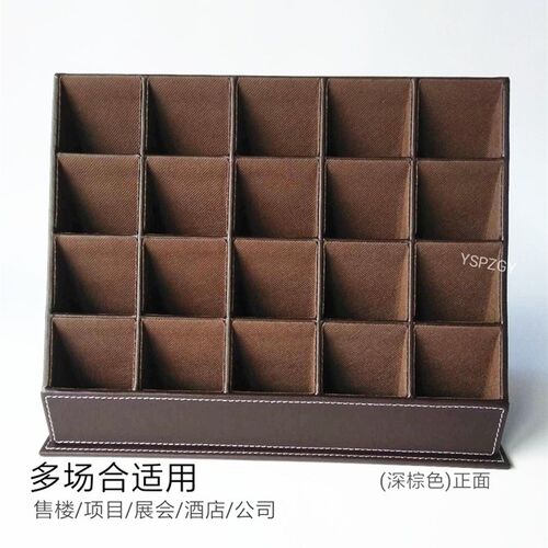 大容量高档皮多层格竖版名片架售楼酒店前台立式名片盒夹座定做