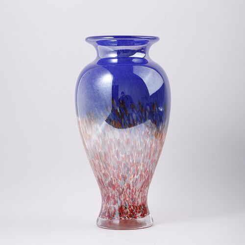 高档新国风插花纯手工琉璃花彩色玻璃水培插花花器花瓶装饰品摆件
