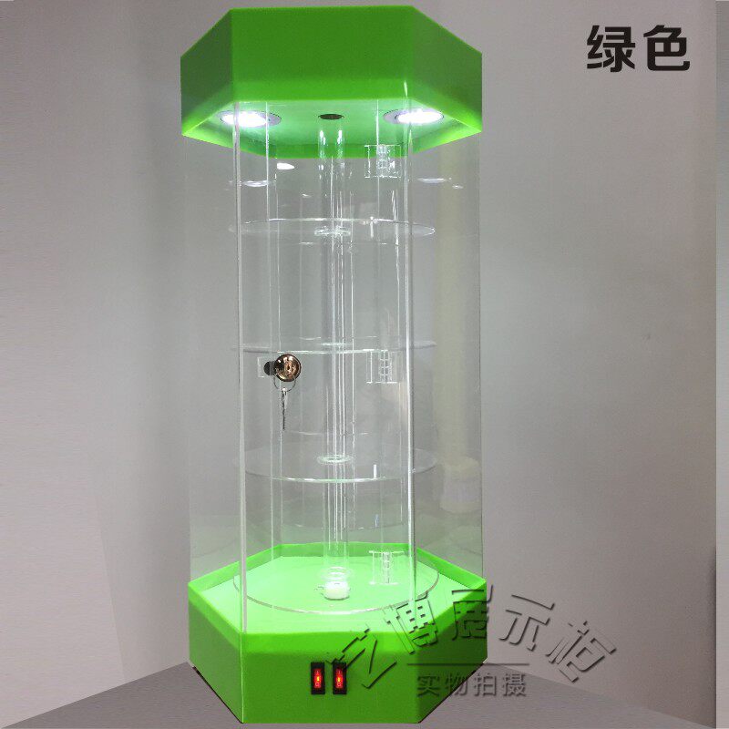 精品饰品珠宝手表旋转展示柜眼镜展架透明玻璃手机展柜亚克力玻璃