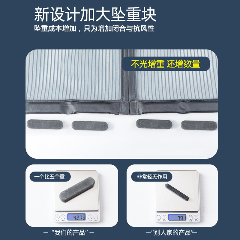 农村大门防蚊门帘全磁条定制入户免打孔商用磁铁对吸沙门防蝇w